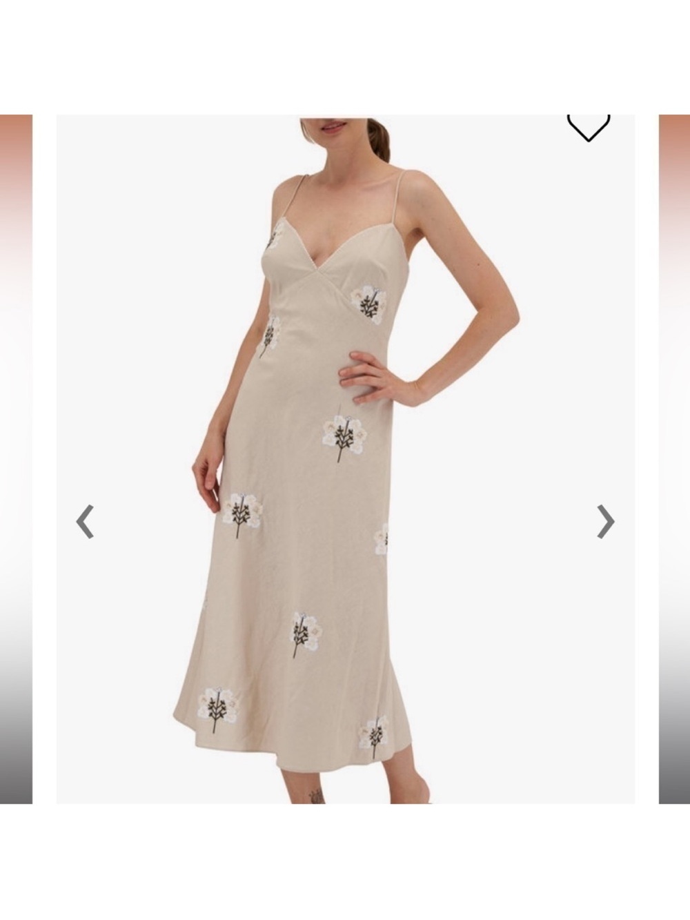 Sachin and Babi Cara Embroidered Dress Natural Floral Size 14